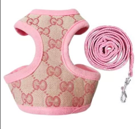 pink gucci dog harness